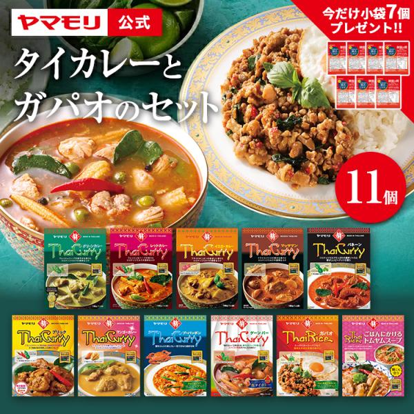 カレー レトルトカレー レトルト食品 グリーンカレー ヤマモリ タイカレーとガパオ 11個セット 辛...