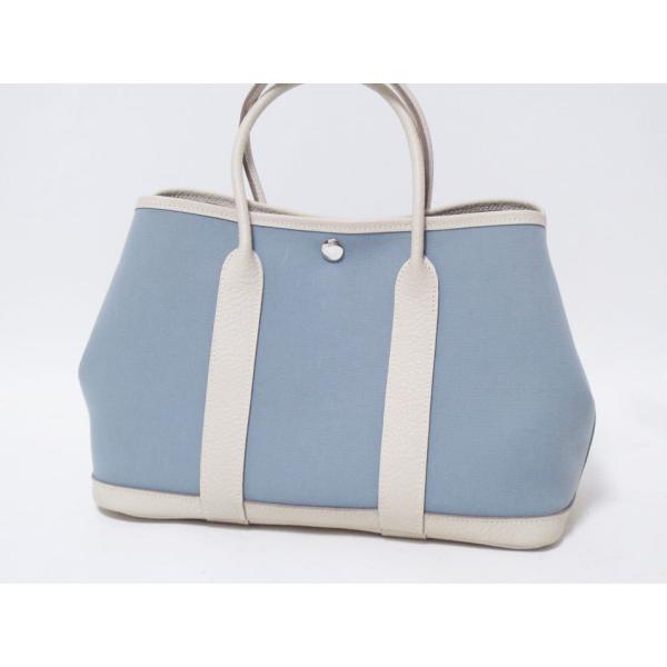 美品 送料無料 HERMES エルメス ガーデンパーティTPM キャンバス トートバッグ ハンドバッ...