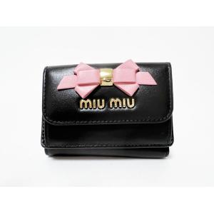 ミュウミュウ ファスナー 長財布 マトラッセ PVCレザー レッド フラワー MIU MIU - ミュウミュウ ファスナー 長財布 マトラッセ PVCレザー