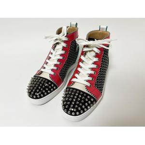 Christian Louboutin クリスチャン ルブタン LOU SPIKES ORLATO FLAT PAT/CANV メンズ シューズ 靴 スニーカー スタッズ 41 1210917｜yamamoto7887