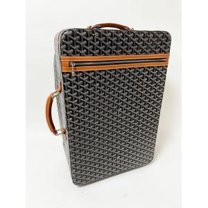 送料無料 GOYARD ゴヤール キャリーケース キャリーバッグ トロリーPM ブラック ブラウン イエロー PVCキャンバス 美品｜yamamoto7887