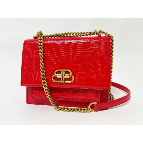 送料無料 BALENCIAGA バレンシアガ チェーンショルダーバッグ Sharp S クロスボディ...