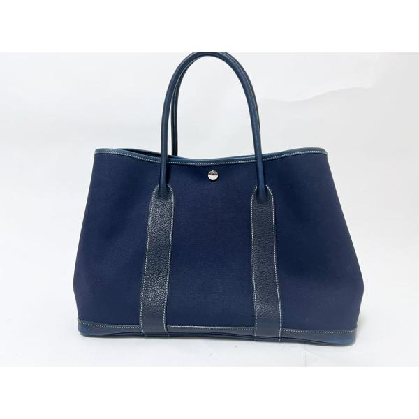 HERMES エルメス ガーデンパーティPM 36 トートバッグ トワルオフィシエ ネゴンダ ネイビ...