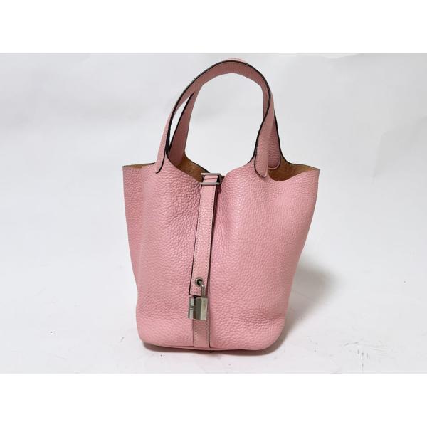 HERMES エルメス ピコタンロックPM ハンドバッグ トートバッグトリヨンクレマンス  ローズサ...
