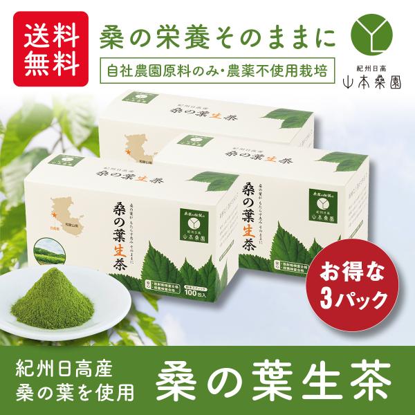 【公式】桑の葉生茶 100本入×3箱 国産(和歌山県 紀州日高産) 無農薬 桑の葉茶 送料無料