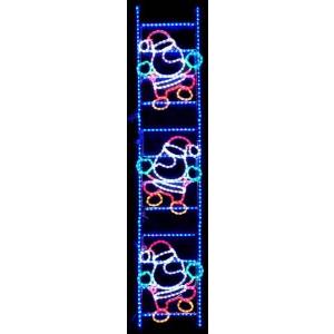 LEDチューブライトはしごサンタ210cm  WG-1353　イルミネーション・電飾　サンタクロース　装置　デコレーション　イベント　パーティー　クリスマス｜yamamotoningyou