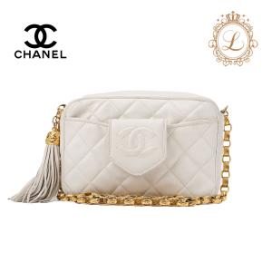シャネル CHANEL カンボンライン ミディアム ショルダーバッグ ラム 黒×白 9番台 【72732】 CHANEL - シャネル CHANEL カンボンライン ミディアム ショルダー