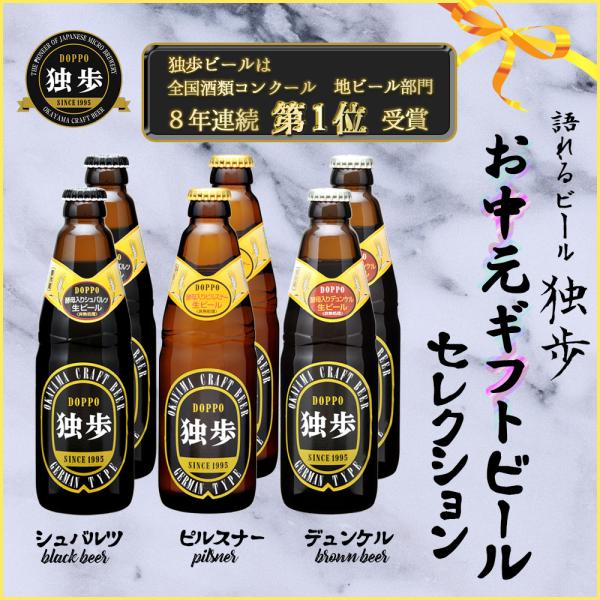 ギフトビール  宮下酒造独歩 ビールセレクション6本セット デュンケル シュバルツ ピルスナー クラ...