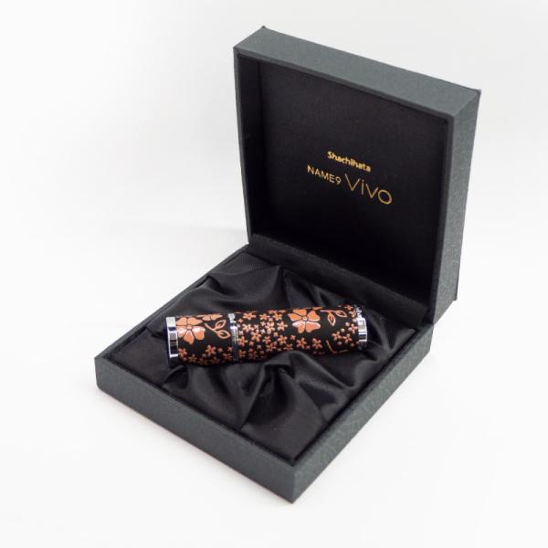 シャチハタ ネーム印 Vivo 甲州印伝 アメリカンブルー柄 ケース付 印傳 スタンプマート 伝統工...