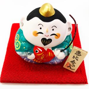 縁起物 置物 七福神 恵比寿 規格 特大 日本製 陶器製 置き物 飾り物