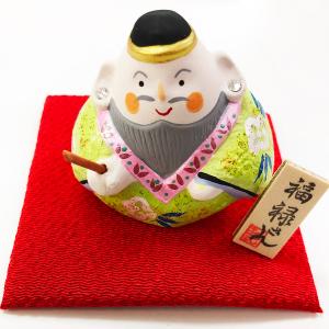 福禄寿の置物 木彫風福禄寿 般若純一郎作品 高岡銅器通販／送料無料