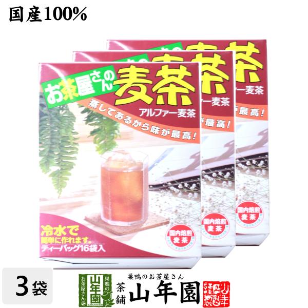 健康茶 むぎ茶 10g×16袋×3箱セット 国産 麦茶 ムギ茶 ミネラル やさしい おいしい 送料無...
