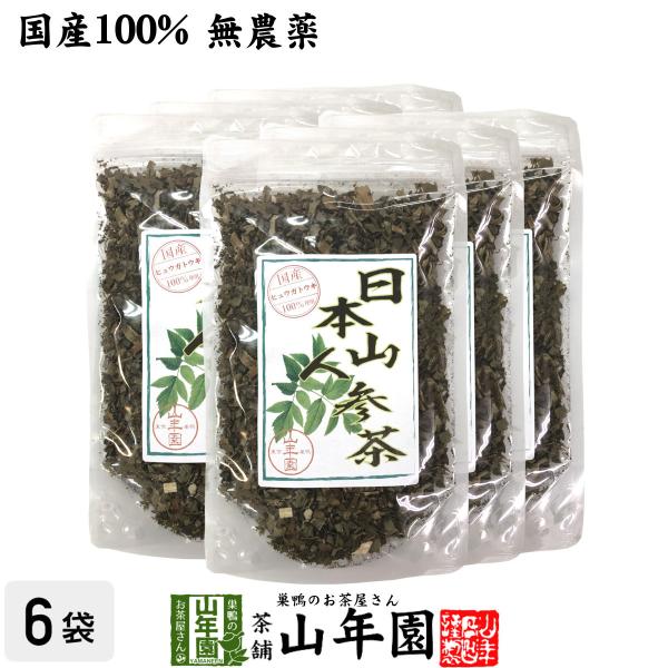 健康茶 国産 無農薬 日本山人参茶(リーフ) 70g×6袋セット 送料無料