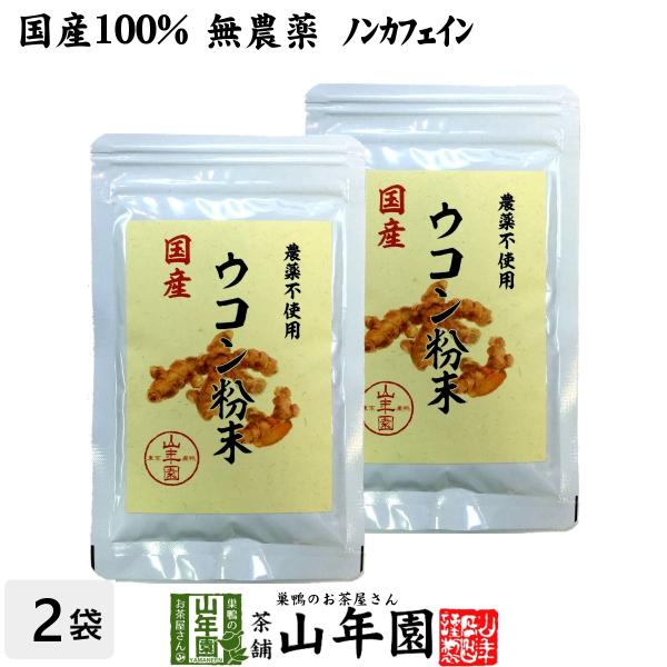 健康食品 国産100% 無農薬 ウコン 粉末 30g×2袋セット パウダー 秋ウコン 山梨県産 ノン...