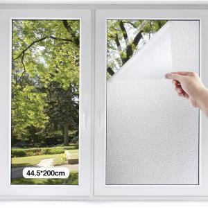 窓用フィルム 目隠しシート プライバシー保護 ガラス飛散防止シート 断熱フィルム UVカット 貼り直し可能 すりガラス調 ( 薄白 30cm*200cm)２枚入り