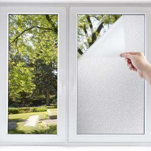 窓用フィルム 目隠しシート プライバシー保護 ガラス飛散防止シート 断熱フィルム UVカット 貼り直し可能 すりガラス調 ( 薄白 90cm*250cm)