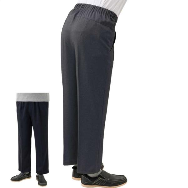 背中が出にくい深履き パンツ M L LL 3L らくちん低位置前ファスナー シニアファッション 7...