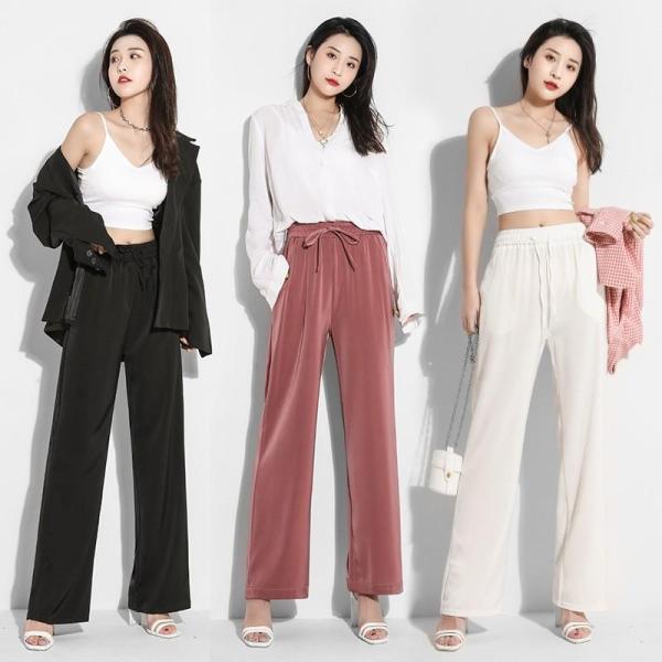 ワイドパンツ レディース 春 夏 ガウチョパンツ ロング丈 バギーパンツ ズボン ハイウエスト 大き...