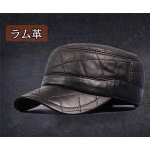 ラム革 ワークキャップ メンズ レールキャップ レザー  秋冬 防寒 釣り アウトドア ベースボールキャップ 野球帽 シンプル 調節可能 フリーサイズ｜yamashita-mst