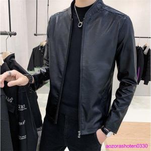レザージャケット メンズ 50代 40代 秋冬 裏起毛 アウター 革ジャン PUジャケット ライダースジャケット テーラード 立ち襟 暖かい｜yamashita-mst