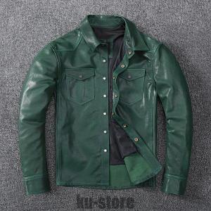 革ジャン レザージャケット メンズ  バイク ライダース 羊革 シングル ミディアム スリムタイプ 細身 ジャケット ミリタリー レザーコート｜yamashita-mst
