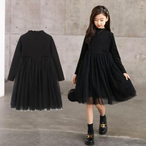 子供 ワンピース 女の子日常服 ドレス レース チュール　長袖子供 ドレス 女の子子供服 韓国風ジュニア キッズ 卒園式入学式 発｜yamashita-mst