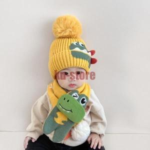 ニット 2点セット 帽子 マフラー ニット ストール 暖かい ネックウォーマー かわいい あぜ編み ニット 帽子 キッズ ニットキャップ 女の子 子供｜yamashita-mst