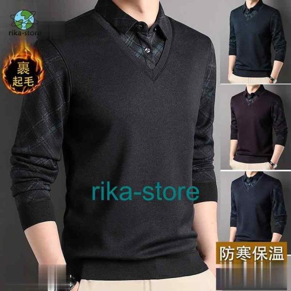 【特価】裹起毛ポロシャツ メンズ Polo 長袖ポロシャツ ボア 厚手 ビジネス Tシャツ ス 紳士...