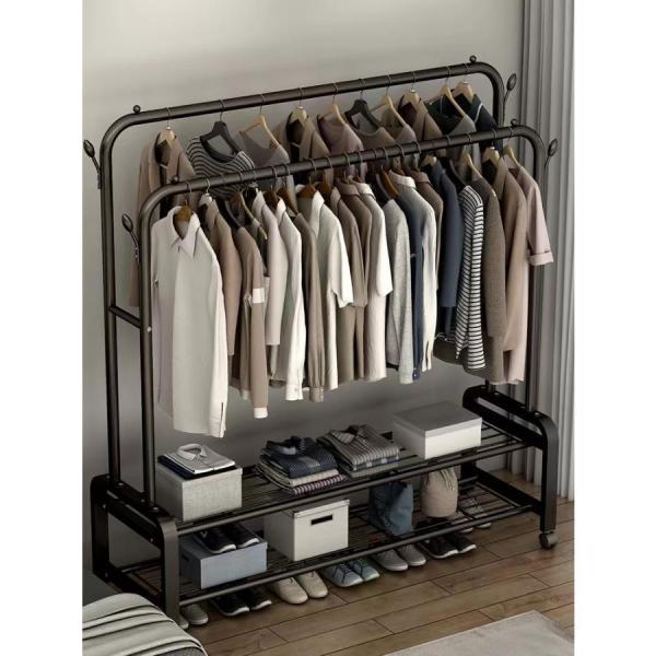 ハンガーラック フック付き 全20タイプ 衣類収納 洋服掛け 高耐荷重 大容量 頑丈 2段 シンプル...