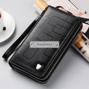 財布 メンズ 長財布 ラウンドファスナー大容量 ダブルジップ 多機能 ウォレット ストラップ シンプル 通勤｜yamashita-mst