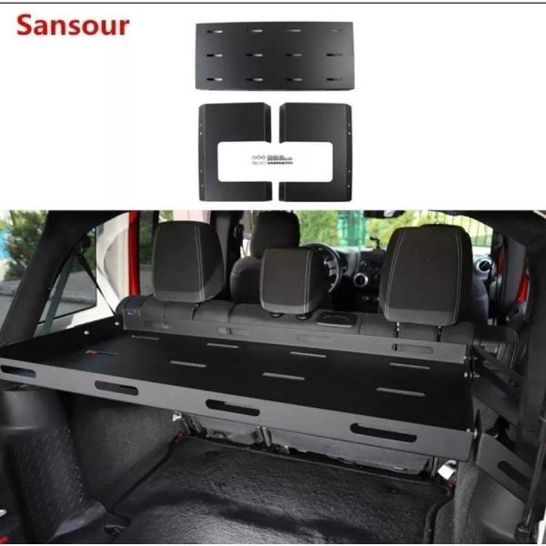 車のテールゲートトランク収納ラック 荷物棚のアクセサリー リアラックジープラングラーjk 2007 ...