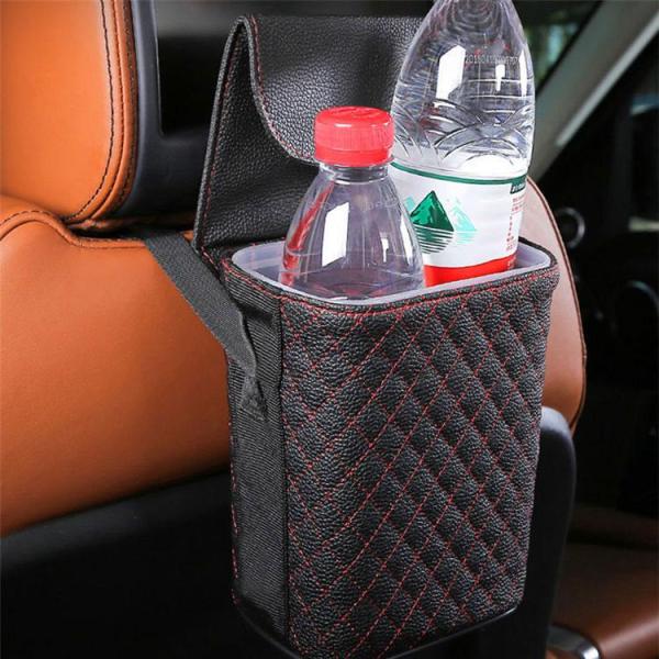 車ゴミ箱 車載用 ゴミ袋 ダストボックス 携帯ゴミ箱 後部座席 レザー 荷物収納 隙間収納 小物入れ...