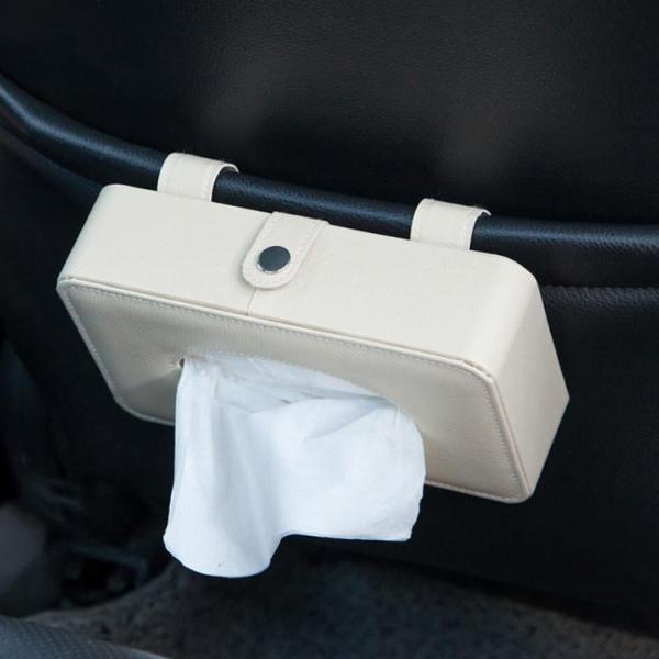 車 ティッシュ　車用ティッシュボックス 車用ティッシュカバー　背面フック式 ティッシュケース 便利 ...