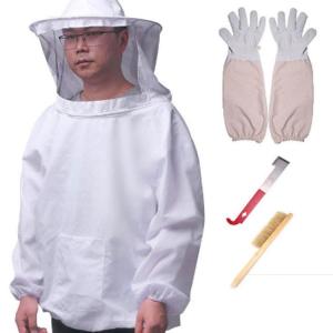 2点セット 養蜂 防護服 作業服 作業着 害虫駆除 虫よけ 防虫 農作業 草刈り　ガーデニング アウトドア 隙間なし日焼け対策｜yamashita-mst