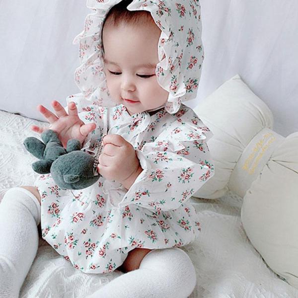 長袖 ロンパース 肌着 つなぎ 秋冬　新生児 幼児 かわいいカバーオール 女の子ジャンプスーツ　ベビ...