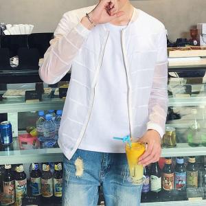 ラッシュガード メンズ ス 長袖 コート 薄手 夏 透明感 カジュアル おしゃれ涼しい 男女兼用 お洒落 通学 旅行 釣り 日焼け対策｜yamashita-mst