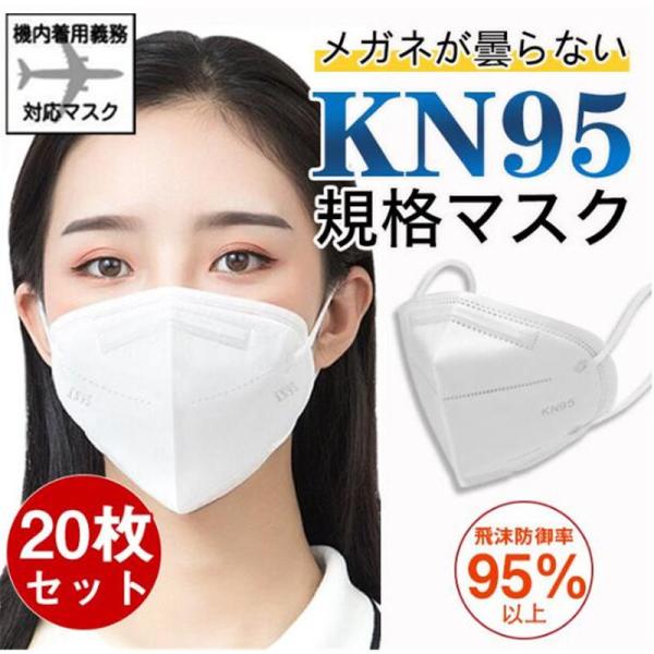 N95 KN95マスク 20枚 使い捨て 立体 5層構造 不織布 男女兼用  防塵 乾燥対策 花粉対...