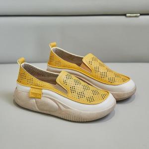 スリッポン レディース スニーカー シューズ ラウンドトウ 透かし彫り カジュアル 履きやすい 厚底 きれいめ 疲れにくい アウトドア イベント 春夏｜yamashita-mst