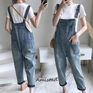 サロペット オーバーオール デニムパンツ レディースロング丈 ジーンズ春夏新作 ロングズボン 無地 大きいサイズ サロペット 30代40代50代｜yamashita-mst