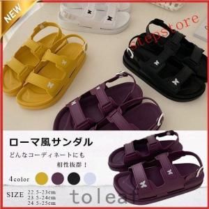スポーツサンダル レディース グルカサンダル 厚底 EVAサンダル 調整可 軽量 フラット 履きやすい 歩きやすい カジュアル おしゃれ 黒｜yamashita-mst