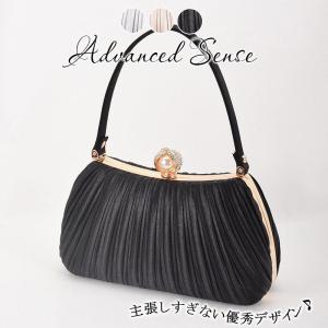 パーティーバッグ 結婚式 フォーマルバッグ クラッチバッグ サテン プリーツ フォーマル 二次会 プリーツ がま口入学式 卒業式 手提げ ハンドバッグ｜yamashita-mst