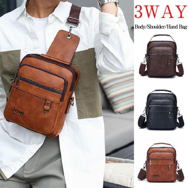 バッグ メンズ ショルダーバッグ レザーバッグ 3way カジュアルバッグ 斜め掛け ボディバッグ ...