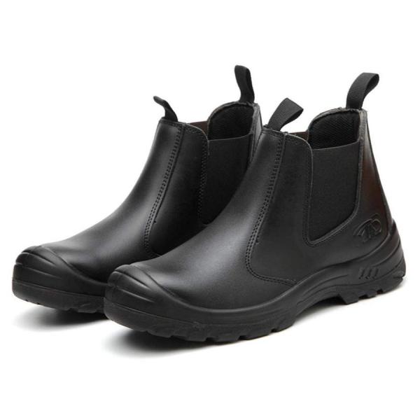 [Estoni] 黒 ブラック 安全靴 作業用 ブーツ サイドゴア レインブーツ 撥水加工 防水性 ...