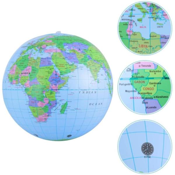 地球儀 ビーチボール型 地球儀 地球風船 英文表記 世界地図 空気入れのおもちゃ ラーニングリソーシ...