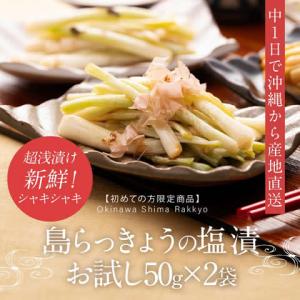お試し 送料無料 島らっきょう 塩漬け 塩らっきょう 沖縄 グルメ 50g×2袋
