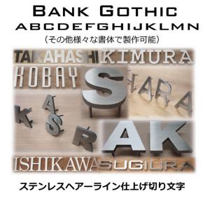 表札　戸建て表札　ステンレス製切文字　５ｍｍ厚　ステンレス切り文字表札　書体【Bank Gothic】｜yamato-design