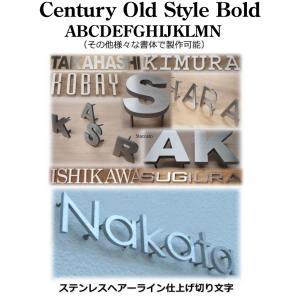 表札　戸建て表札　ステンレス製切文字　５ｍｍ厚　ステンレス切り文字表札　書体【Century Old Style Bold】戸建て表札　切り文字　｜yamato-design