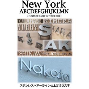 戸建て表札　切り文字　ステンレス切り文字５ｍｍ厚　書体【New York】切り文字表札・おしゃれな切り文字｜yamato-design