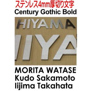 表札　戸建て表札　ステンレス切り文字　厚み４ｍｍ切り文字　書体【Century Gothic Bold】お手頃価格です。｜yamato-design