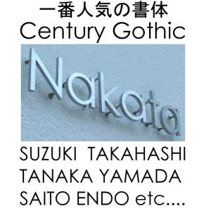 戸建て表札　切り文字　Century Gothic体　切り文字　ステンレス４ｍｍ切り文字　書体【Century Gothic】　当店のお勧め商品です。